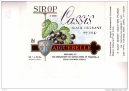 SIROP CASSIS  - Black Currant  - AIGUEBELLE - Fruit En Groenten