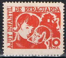 Sello Ajut Infantil Reraguarda, Cataluña, Barcelona 10 Cts, Guerra Civil * - Viñetas De La Guerra Civil