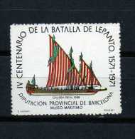 299 Viñeta   Barcelona Batalla De Lepanto, Barco Museo Marítimo, - Errors & Oddities