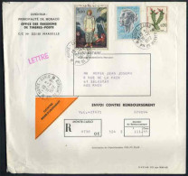 MONACO / 1972 LETTRE RECOMMANDEE & CONTRE REMBOURSEMENT (ref 2939) - Cartas & Documentos