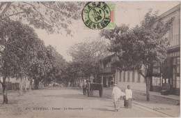 AFRIQUE,AFRICA,SENEGAL EN 1906,époque Coloniale Française,avec Timbre,DAKAR,attelage,bou Levard  Du Passé - Senegal