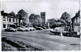 ENGLAND MIDDLESEX Shepperton CHURCH SQUARE  " ANCHOR HOTEL " CARS PHOTO OLD POSTCARD - Middlesex