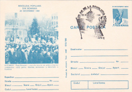 468A  ROMANIAN REVOLUTION  POSTCARD STATIONERY OBLITERATION CONCORDANTE 1990  BUCURESTI ROMANIA. - Préhistoire