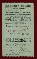 PORTUGAL - TORRES VEDRAS - BILHETE LISBOA-PENICHE - JOAO HENRIQUES DOS SANTOS - 1954 OLD BUS TICKET - Europa