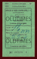 PORTUGAL - BILHETE LISBOA-ALMARGEM - EMPRESA VIAÇAO EDUARDO JORGE - 1954 OLD BUS TICKET - Europa