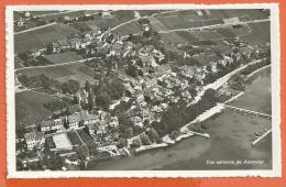 JMI-03 Vue Aérienne De Auvernier, Lac De Neuchâtel, Port. Non Circulé. Visa De Censure 1939 - Auvernier