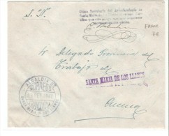 Carta Circulada Franquicia Santa Maria De Llanos - Franchigia Postale