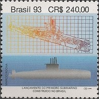 BRAZIL - LAUNCHING OF 1st BRAZILIAN-BUILT SUBMARINE "TAMOIO" 1993 - MNH - Submarines