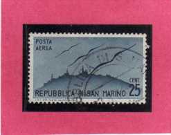 SAN MARINO 1946 POSTA AEREA AIR MAIL VIEWS VEDUTE CENT. 25 USATO USED - Airmail