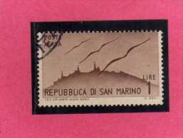 SAN MARINO 1946 POSTA AEREA AIR MAIL VIEWS VEDUTE LIRE 1 USATO USED - Posta Aerea