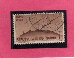 SAN MARINO 1946 POSTA AEREA AIR MAIL VIEWS VEDUTE LIRE 1 USATO USED - Airmail