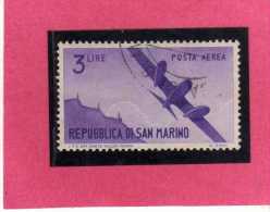 SAN MARINO 1946 POSTA AEREA AIR MAIL VIEWS VEDUTE LIRE 3 USATO USED - Posta Aerea