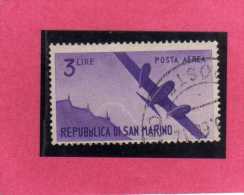 SAN MARINO 1946 POSTA AEREA AIR MAIL VIEWS VEDUTE LIRE 3 USATO USED - Luftpost