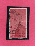 SAN MARINO 1946 POSTA AEREA AIR MAIL VIEWS VEDUTE LIRE 20 USATO USED - Poste Aérienne