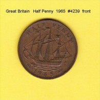 GREAT BRITAIN   1/2  PENNY  1965  (KM # 896) - C. 1/2 Penny