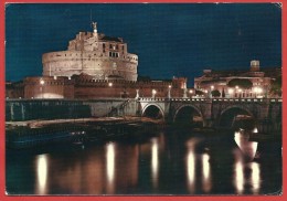 CARTOLINA VG ITALIA - ROMA - Castel S. Angelo - Notturno - 10 X 15 - ANNULLO  ROMA 1962 - Castel Sant'Angelo