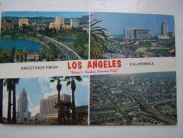 CPM. Grand Format GREETINGS FROM LOS ANGELES CALIFORNIA  1959 HOLLYWOOD FREEWAY WILSHIRE BLVD CIVIC CENTER 23cmx15cm - Los Angeles