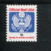 218977587 USA 1995 ** MNH  SCOTT O154 Eagle And Shield OFFICIAL MAIL - Service