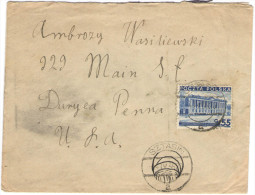 POLONIA - POLSKA - 1936 - Gr 55 Bibljoteka - Viaggiata Da Sztabin Per Duryea, USA - Storia Postale