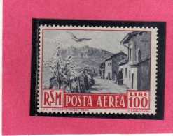 SAN MARINO 1950 POSTA AEREA AIR MAIL VIEWS  VEDUTE LIRE 100 MLH - Airmail