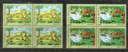 INDIA, 2009, Children´s Day, Set 2 V,  Childrens Day,  Block Of 4,  Tiger, Art, Paintings, MNH,(**) - Unused Stamps