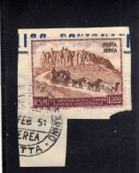 SAN MARINO 1951 POSTA AEREA AIR MAIL UPU LIRE 300 USATO USED - Airmail