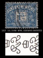 GREAT BRITAIN 1915 POSTAGE DUE / TIMBRE-TAXE WMK. SW-INV. S.G.D 8Wi FINE USED - Strafportzegels