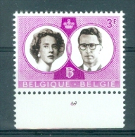 BELGIE - OBP Nr 1170 - Huwelijk Boudewijn En Fabiola - PLAATNUMMER 3 - MNH** - ....-1960