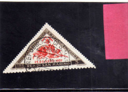 SAN MARINO 1952 POSTA AEREA AIR MAIL GIORNATA FILATELICA PHILATELIC DAY LIRE 3 USATO USED - Airmail