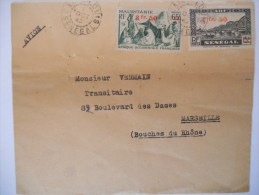 Senegal Lettre De Saint Louis 1945 Pour Marseille (trace D Epingle ) - Storia Postale