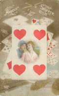 Jeu De Cartes & Langage Des Cartes - 4 De Coeur. Cpa - Voir 2 Scans. - Playing Cards