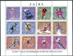 1996 Zaire "Nagano" Giochi Olimpici D'inverno Olympic Winter Games Jeux Olympiques D'hiver Full Set MNH** B215 - Invierno 1998: Nagano