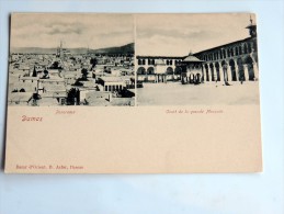 Carte Postale Ancienne : DAMAS , DAMASCUS : Panorama, Court De La Grande Mosquée - Syrie