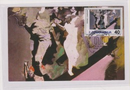 YUGOSLAVIA Art Painting 1986  MAXIMUM CARD - Maximumkaarten