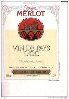 ETIQUETTE   -  VIN DE PAYS D´OC  -  LA TREILLE BITERROISE  -  Cépage MERLOT - Languedoc-Roussillon