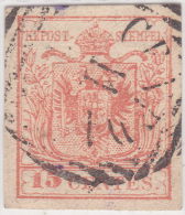 SI53D Italia Italy Antichi Stati ASI Lombardo Veneto 15 C.1850  Con Annullo CENEDA - Lombardije-Venetië