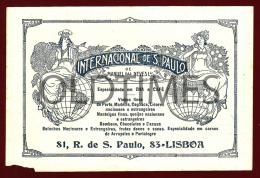 PORTUGAL - LISBOA - INTERNACIONAL DE SAO PAULO - MANUEL NEVES - 1920 ADVERTISING INVOICE - Portugal