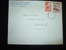 LETTRE POUR LA FRANCE TP BATEAU 10 CT + TP 3 CT OBL. 1.12.63 SOFIA C - Covers & Documents