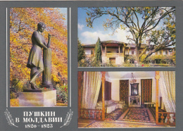 3632- CHISINAU- LAEXANDER PUSHKIN HOUSE, STATUE, POSTCARD - Moldova