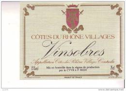 ETIQUETTE   -  COTE DU RHONE VILLAGES  -  VINSOBRES - Côtes Du Rhône