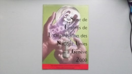 UNO-Genf 384, 389/00, 407/8, Bl. 13/5 Souvenir-Folder 2000 **/mnh, Jahreszusammenstellung 2000 - Nuovi