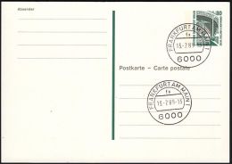 Germany 1989, Postal Stationery "Zeche Zollern II Dortmund" 80 Pf., Postmark "Frankfurt", Ref.bbzg - Cartes Postales - Neuves