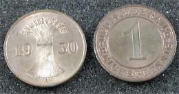 1 Pfg. 1930 A - 1 Renten- & 1 Reichspfennig