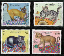 (cl 27 - P40) Somalie** N° 554 à 557  (ref. Michel Au Dos) - Chats - - Somalia (1960-...)