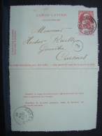 EP. 49. Carte Lettre. Léopold II. 10 C Ne Pas Livré Le Dimanche. Oblitération De Mons Station Départ Et Cuesmes  1910 - Cartes-lettres