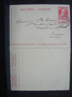 EP. 50. Carte Lettre. Léopold II. 10 C Ne Pas Livré Le Dimanche. Oblitération De Cuesmes  1911 - Cartes-lettres