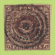 DEN SC #2  1853 4 RBS "Thiele II" Prtg, "Kranhold Retouch" 4 Margins, Facit 2012 2IIIBv4 W/cert, CV ~600.00 - Gebraucht