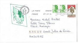 Belle Lettre Liberté De Gandon., Adressée En Andorre, Avec Timbre à Date Arrivée Au Recto Enveloppe. - 1982-1990 Liberté De Gandon