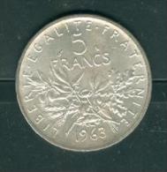 PIECE 5 FRANCS Argent  Semeuse Année 1963 état Tb    - PIA6608 - 5 Francs