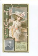 LU LEFEVRE UTILE CELEBRITES  BELLE CHROMO GAUFREE DOREE LUCIUS ROSSI JEUNE FEMME CHAPEAU ROMANTISME - Lu